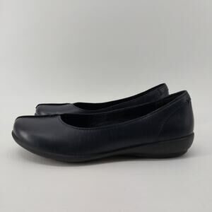 Hotter Robyn Leather Navy Blue Womens Flats US 8 Loafers